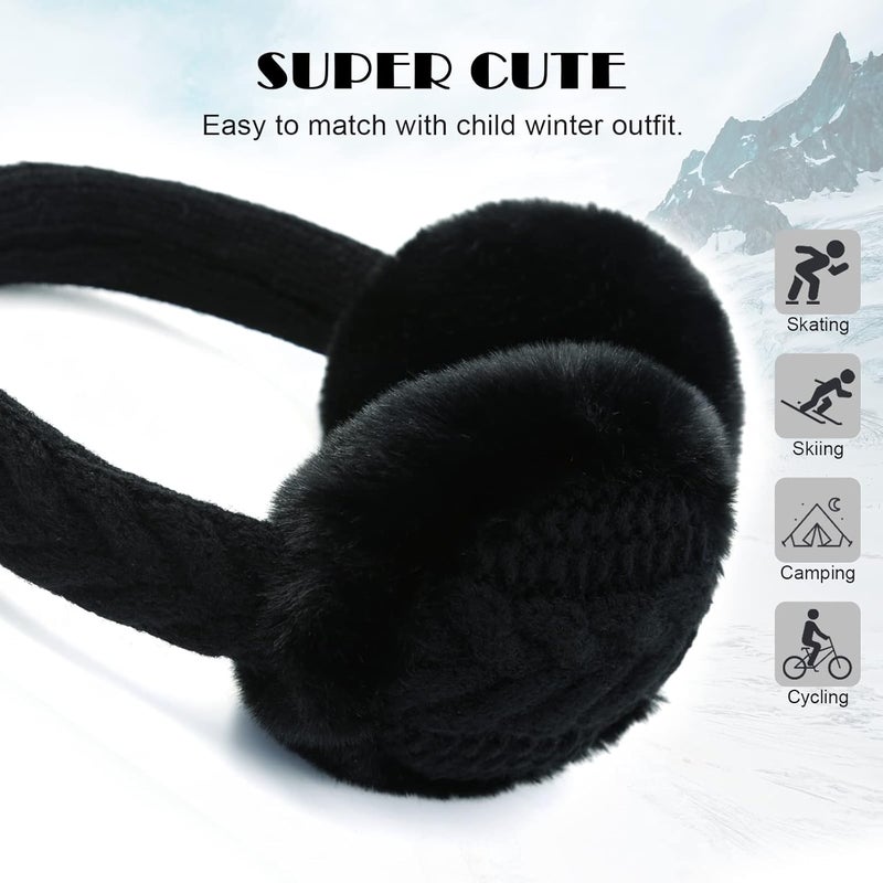 POXIMI Store Baby Warm Earmuffs Kid Magic Gloves Girl Soft Plush Ear Muffs Toddler Knit Mittens for Boy Winter Ear Warmer Set - Image 3
